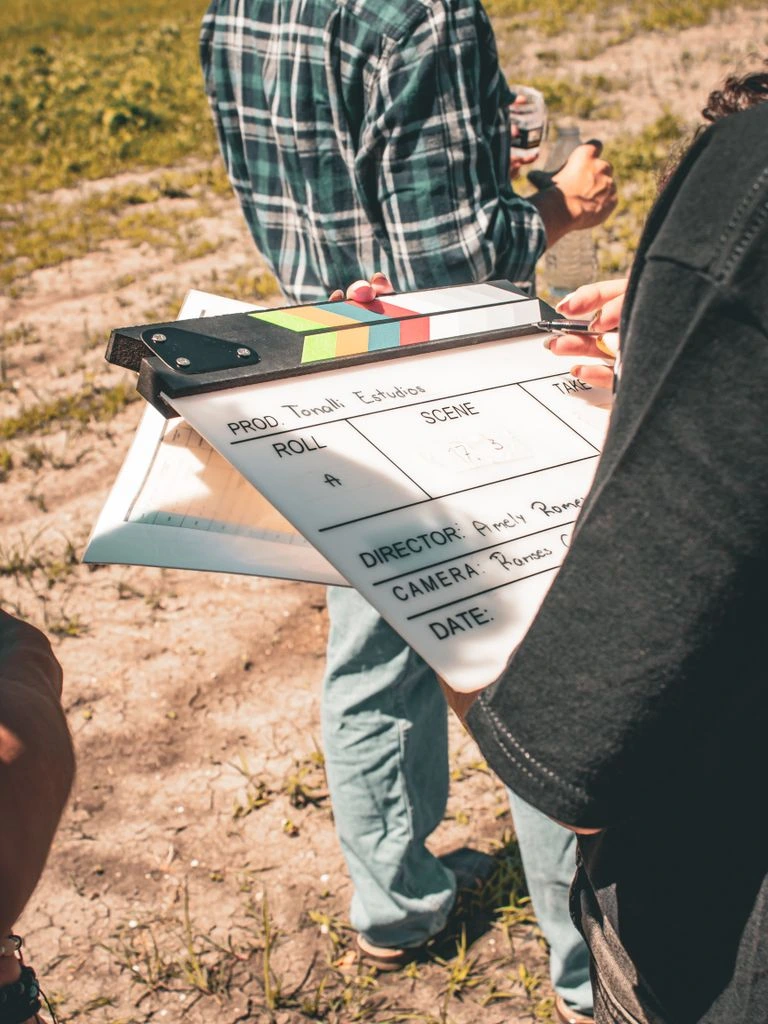 Hungarian film director on set